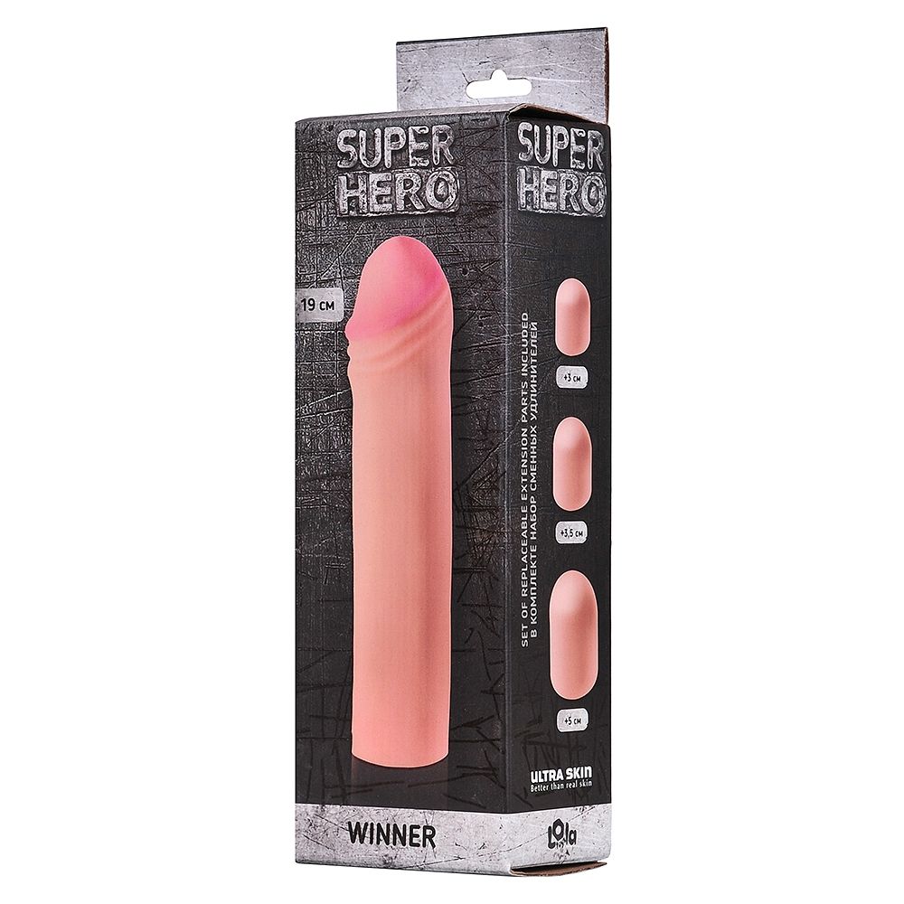 Фаллоудлинитель SUPER HERO Winner - 19,5 см. - фото 147140 Фаллоудлинитель SUPER HERO Winner - 19,5 см. - фото 147140
