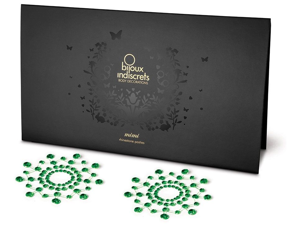 Зеленые наклейки на грудь Mimi Bijoux - фото 147437