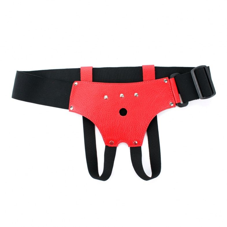 Красные трусики со штырьком для насадки - фото 147856