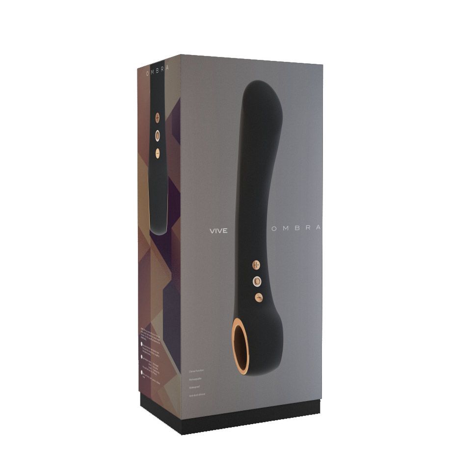 Черный вибратор Ombra - 21,5 см. - фото 147887 Черный вибратор Ombra - 21,5 см. - фото 147887