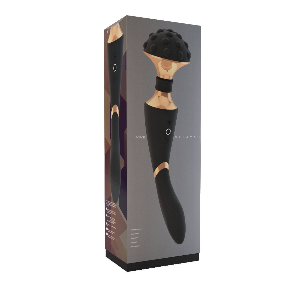 Черный вибратор Shiatsu - 28 см. - фото 147889 Черный вибратор Shiatsu - 28 см. - фото 147889