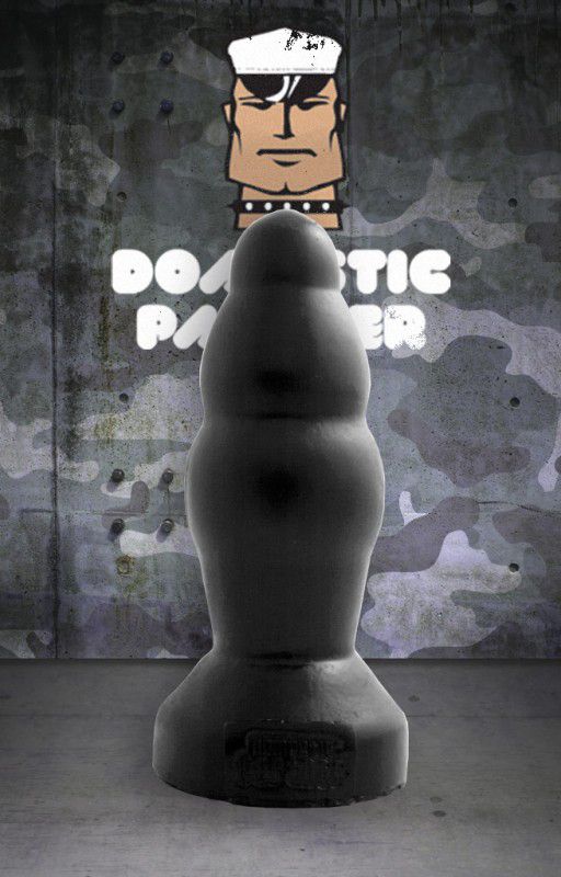 Черная рельефная анальная пробка Butt Bullet - 15 см. - фото 148064