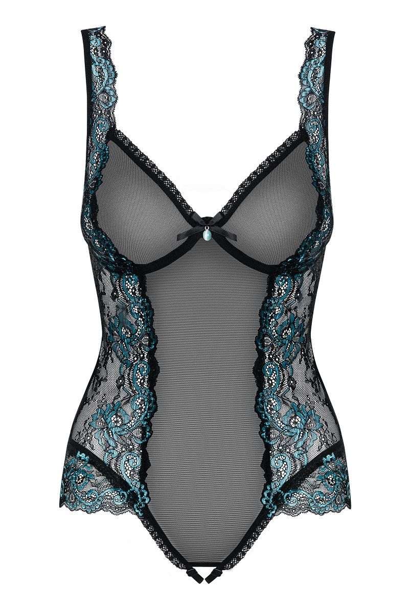 Полупрозрачный тедди Amanta с кружевным узором по бокам - фото 180818