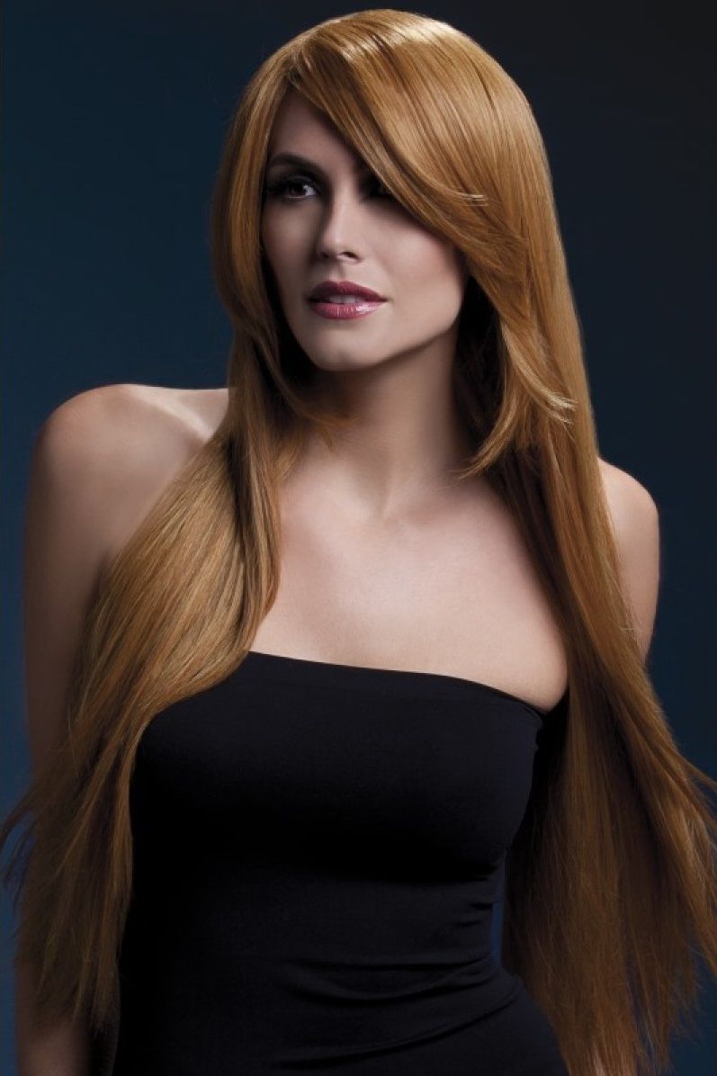Рыжеватый парик с косой чёлкой Amber - фото 148526