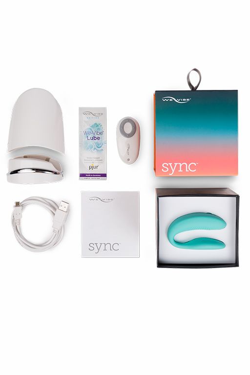 Голубой вибромассажер для пар We-Vibe Sync Aqua на радиоуправлении - фото 148618 Голубой вибромассажер для пар We-Vibe Sync Aqua на радиоуправлении - фото 148618