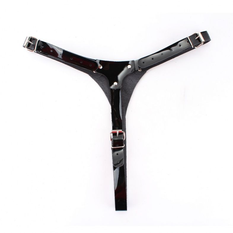 Черные кожаные трусики со штырьком - фото 148710 Черные кожаные трусики со штырьком - фото 148710