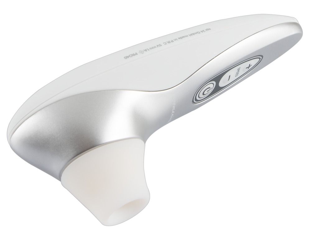 Бело-серебристый бесконтактный стимулятор клитора Womanizer Pro40 - фото 148804 Бело-серебристый бесконтактный стимулятор клитора Womanizer Pro40 - фото 148804