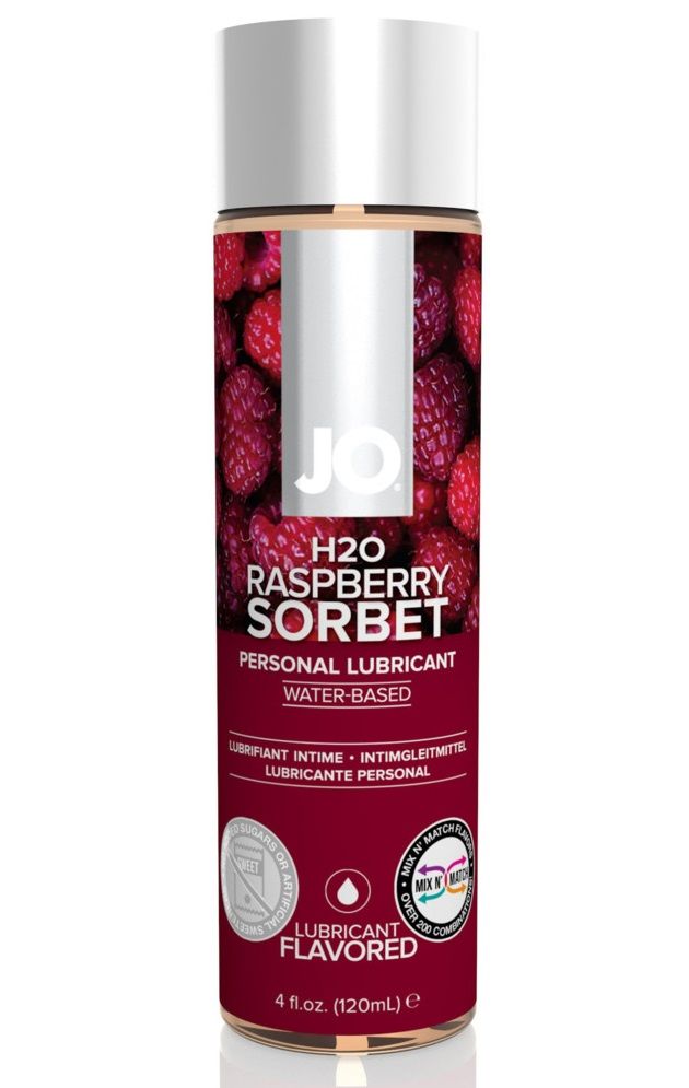 Лубрикант на водной основе с ароматом малины JO Flavored Raspberry Sorbet - 120 мл. - фото 148900