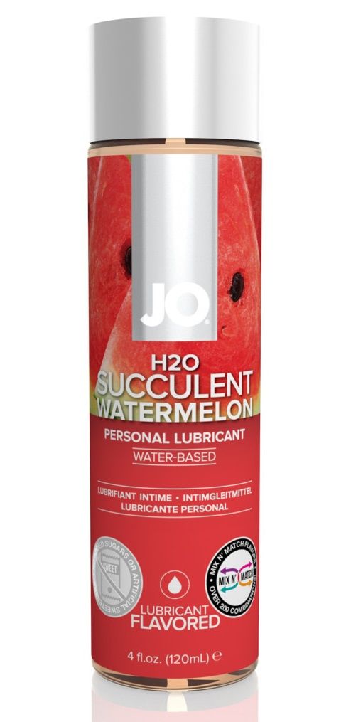 Лубрикант на водной основе с ароматом арбуза JO Flavored Watermelon - 120 мл. - фото 148931