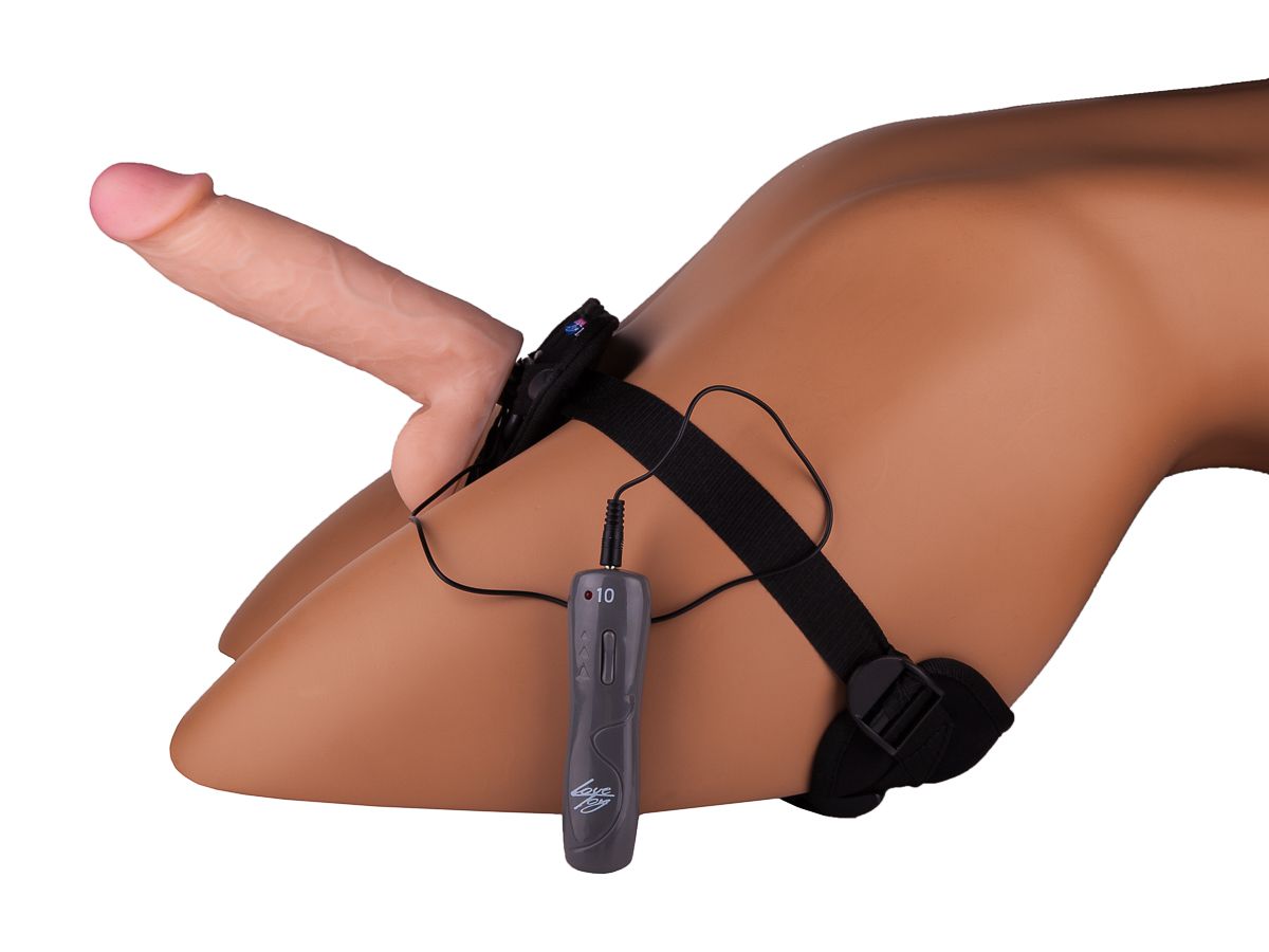 Страпон с 2 насадками и вибрацией UniStrap - 19 и 12 см. - фото 149212 Страпон с 2 насадками и вибрацией UniStrap - 19 и 12 см. - фото 149212