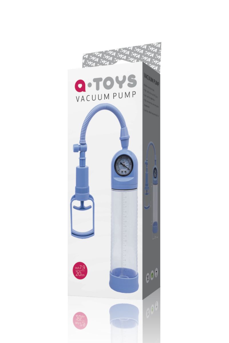 Голубая вакуумная помпа A-toys с манометром и прозрачной колбой - фото 149293