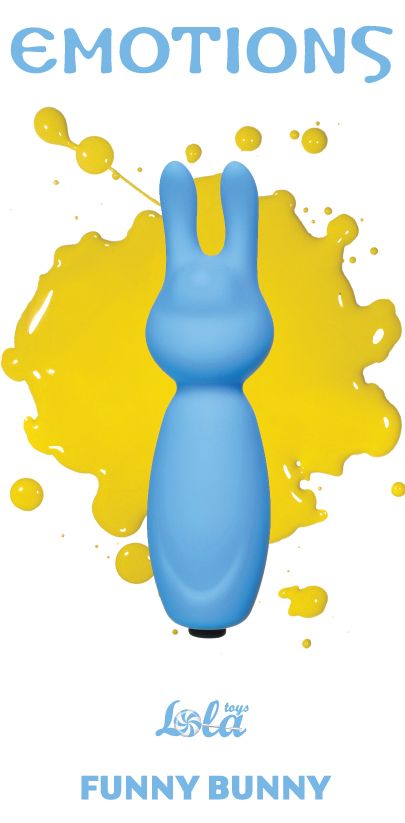 Голубой мини-вибратор Emotions Funny Bunny - фото 149904