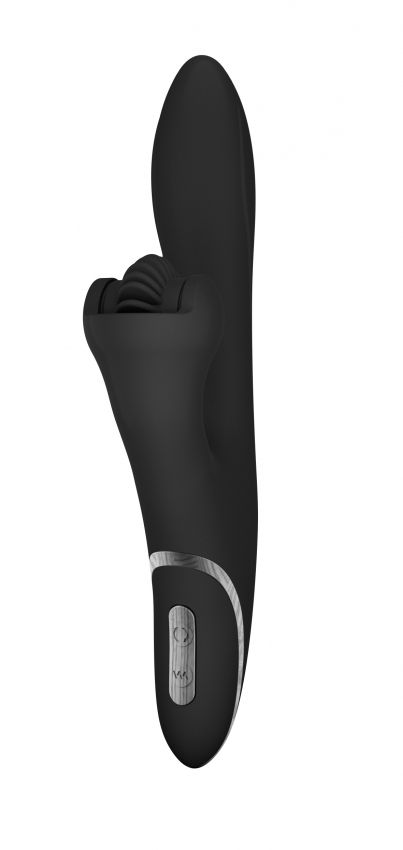 Чёрный вибратор BOOM Cyclone с клиторальным стимулятором-колёсиком - 23 см. - фото 150248 Чёрный вибратор BOOM Cyclone с клиторальным стимулятором-колёсиком - 23 см. - фото 150248