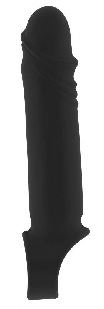 Чёрная удлиняющая насадка Stretchy Penis Extension No.31 - фото 150274