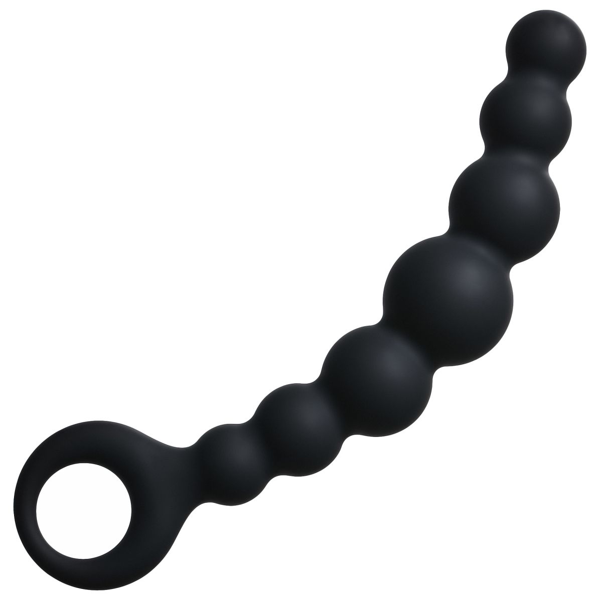 Чёрная упругая анальная цепочка Flexible Wand - 18 см. - фото 159465