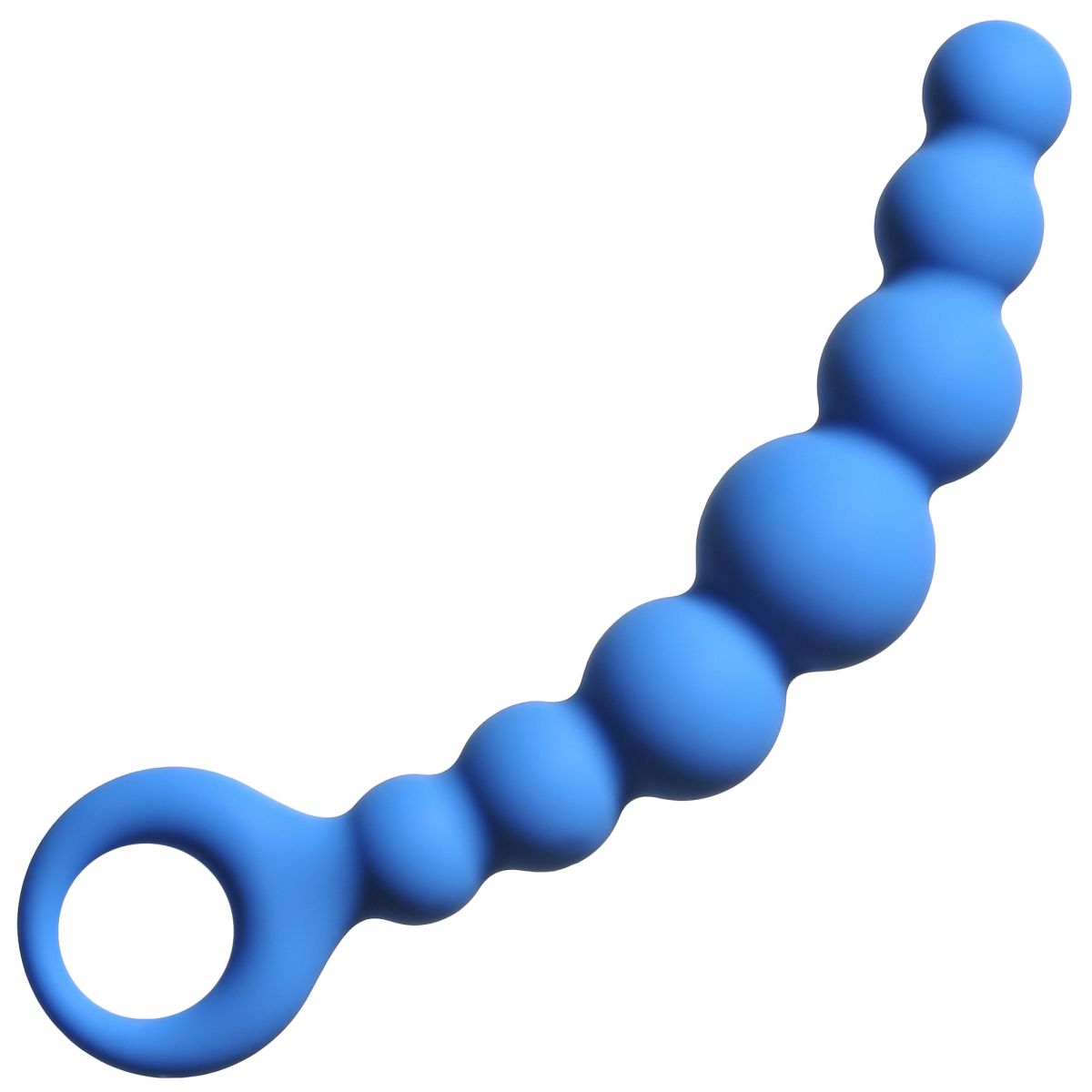 Синяя упругая анальная цепочка Flexible Wand - 18 см. - фото 244728