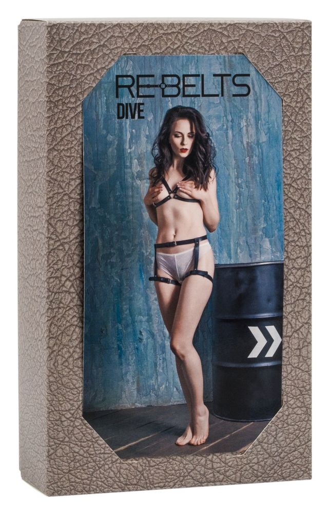 Чёрные гартеры на бедра Dive Black - фото 150527 Чёрные гартеры на бедра Dive Black - фото 150527