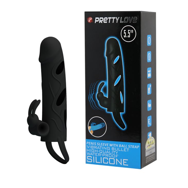 Чёрная насадка с клиторальным вибростимулятором и закрытой головкой - 14 см. - фото 150575 Чёрная насадка с клиторальным вибростимулятором и закрытой головкой - 14 см. - фото 150575