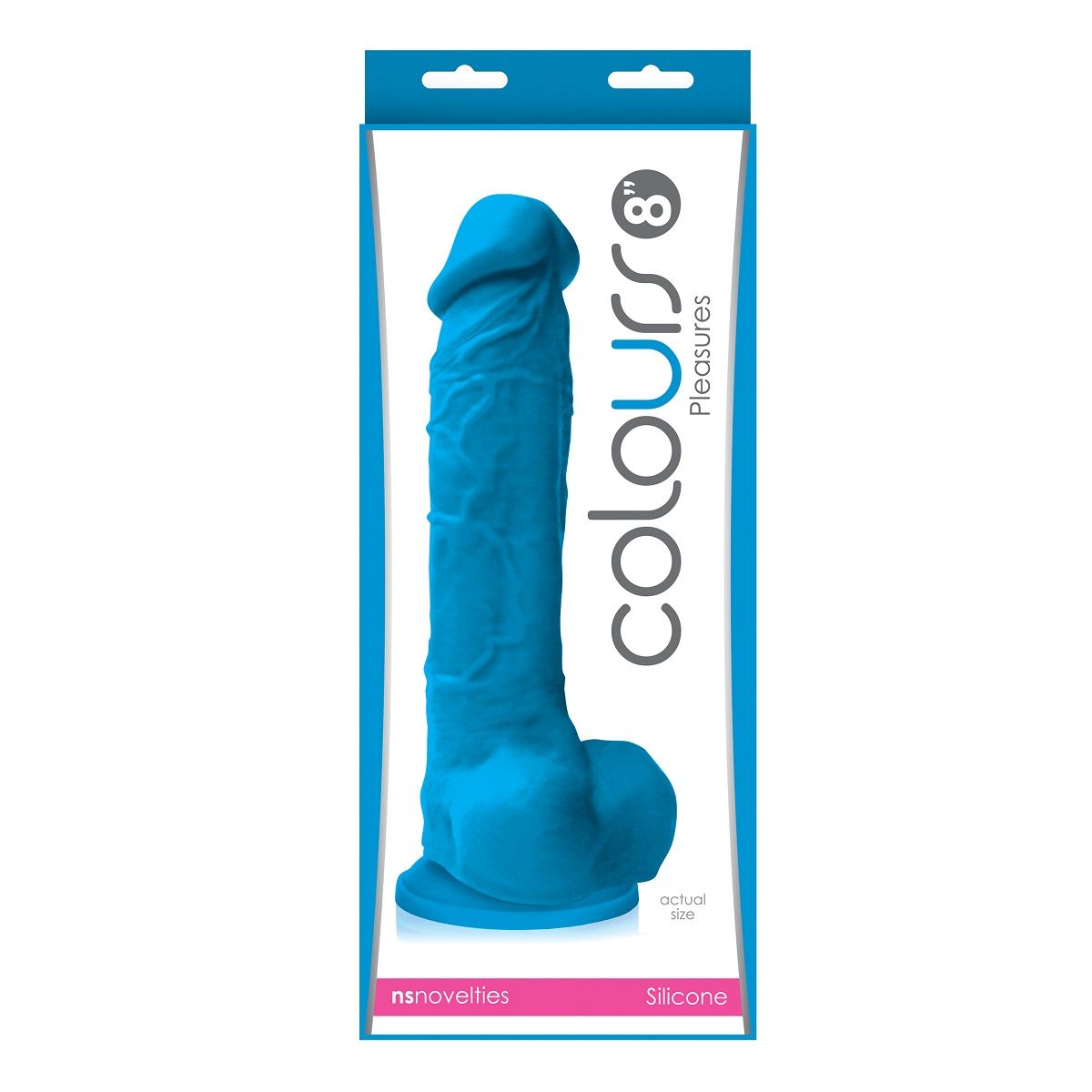 Голубой фаллоимитатор на присоске Pleasures 8 Dildo - 24,7 см. - фото 184166