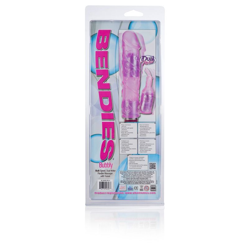 Розовый гнущийся вибромассажер Bendies Bubbly - 24 см. - фото 151225 Розовый гнущийся вибромассажер Bendies Bubbly - 24 см. - фото 151225
