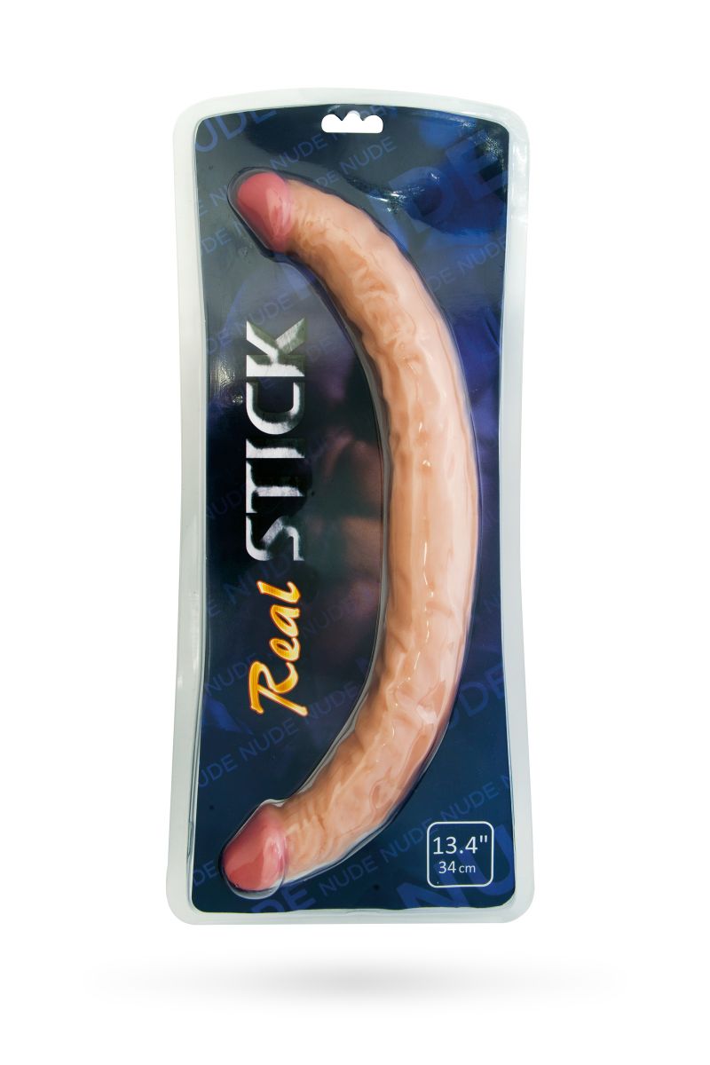 Двусторонний фаллоимитатор Realstick Nude - 34 см. - фото 151290