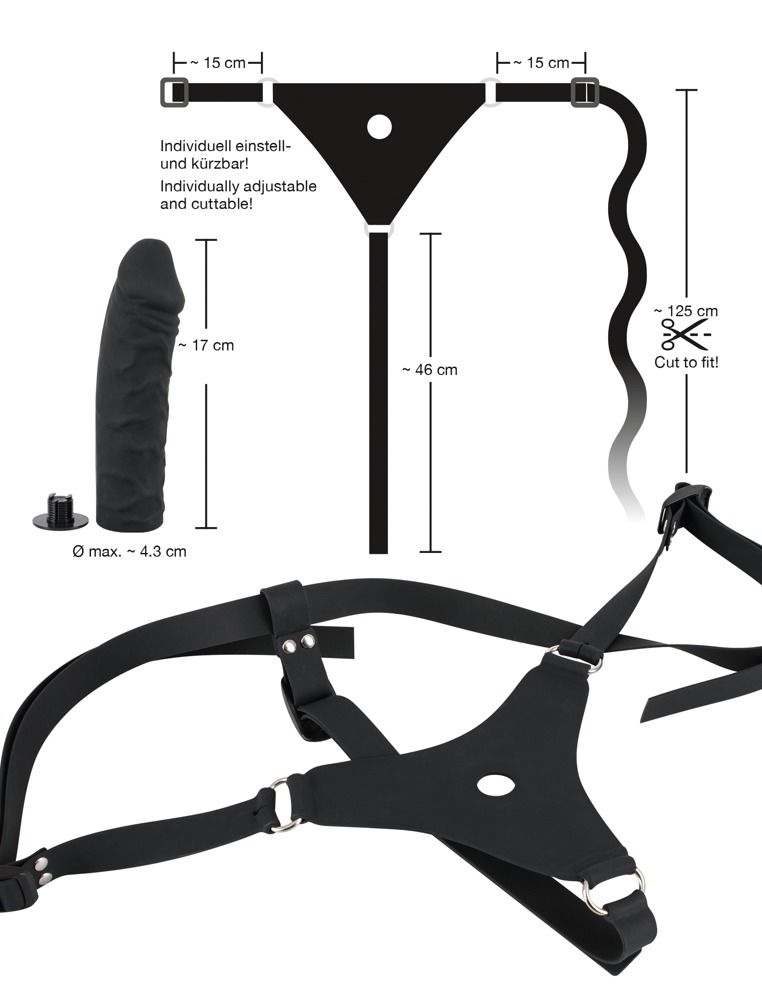 Силиконовый страпон на регулируемых ремешках Silicone Strap-On - 17 см. - фото 151402 Силиконовый страпон на регулируемых ремешках Silicone Strap-On - 17 см. - фото 151402