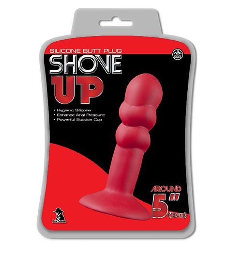 Красная анальная пробка SHOVE UP 5INCH SILICONE BUTT PLUG RED - 12,7 см. - фото 152025
