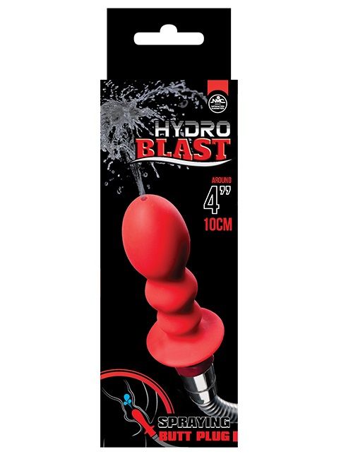 Красная фигурная насадка для душа HYDROBLAST 4INCH BUTTPLUG SHAPE DOUCHE - фото 152041