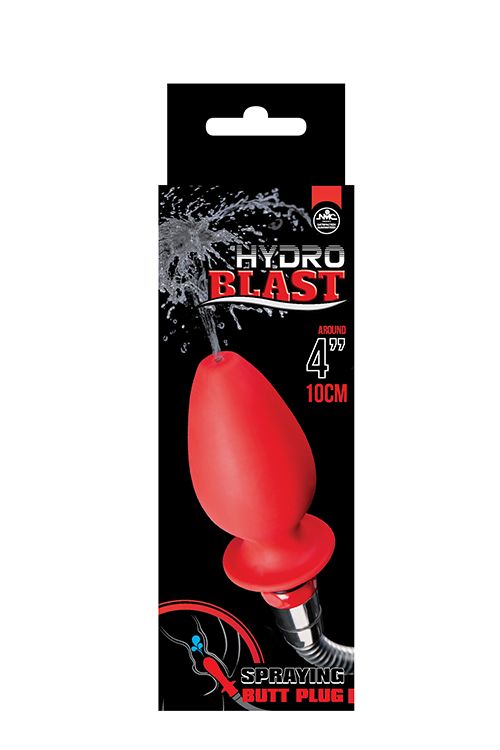 Красная насадка для душа HYDROBLAST 4INCH BUTTPLUG SHAPE DOUCHE - 10,2 см. - фото 152043