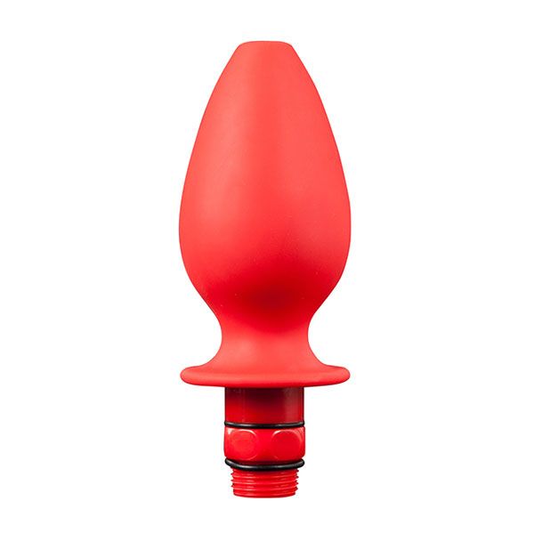 Красная насадка для душа HYDROBLAST 4INCH BUTTPLUG SHAPE DOUCHE - 10,2 см. - фото 152042
