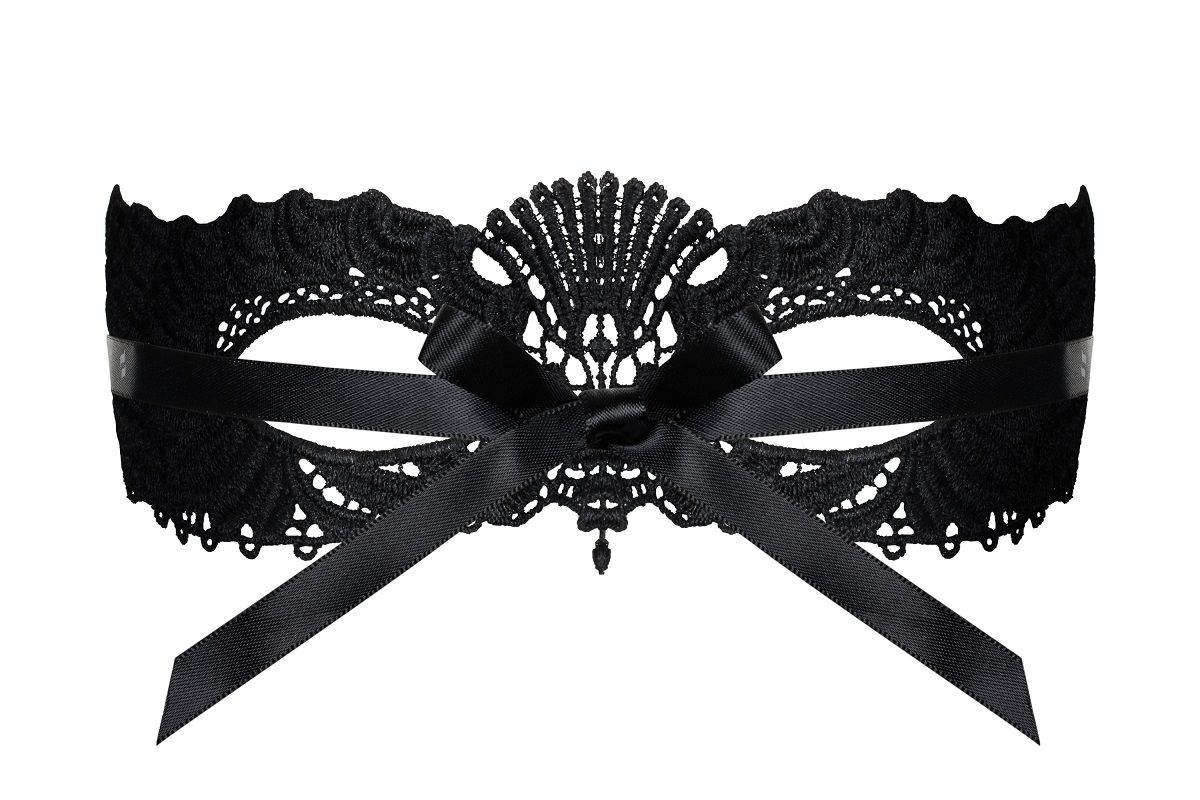 Черная маска на глаза с узорами - фото 152433 Черная маска на глаза с узорами - фото 152433