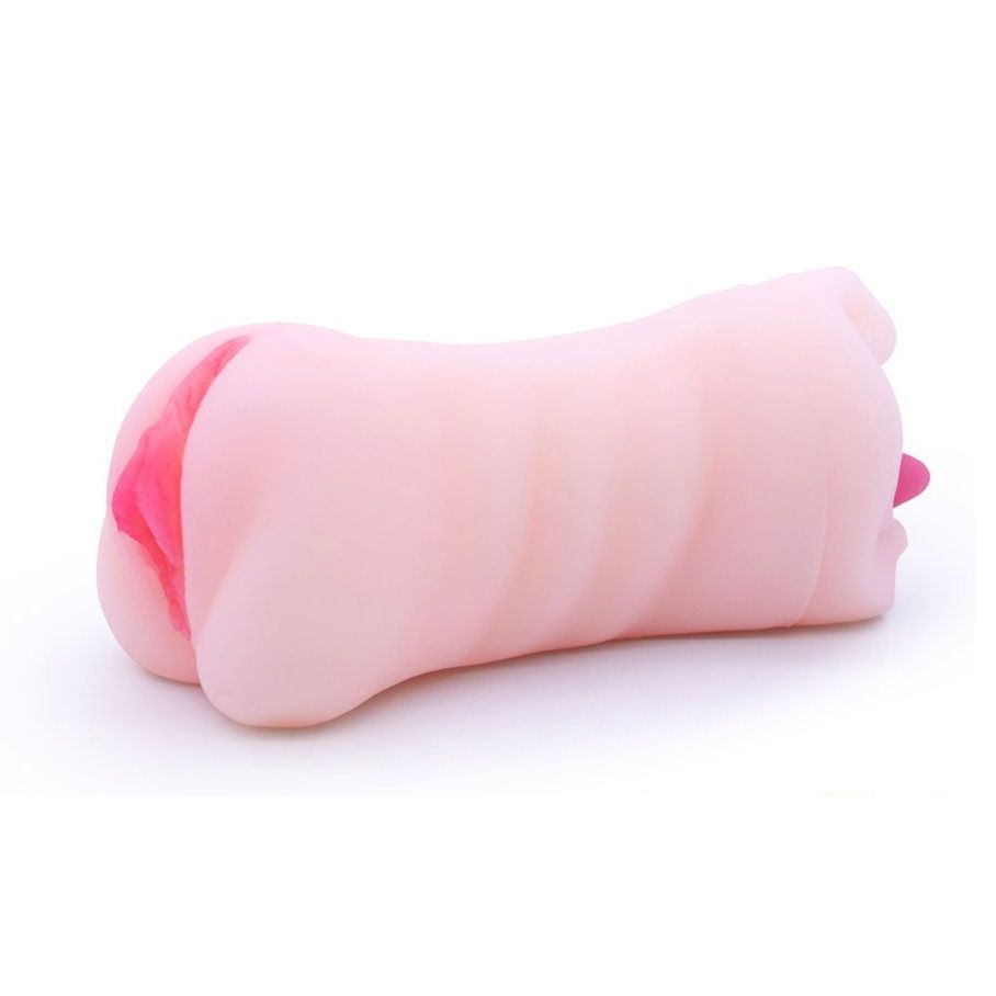 Телесный двусторонний мастурбатор - вагина и ротик 528537