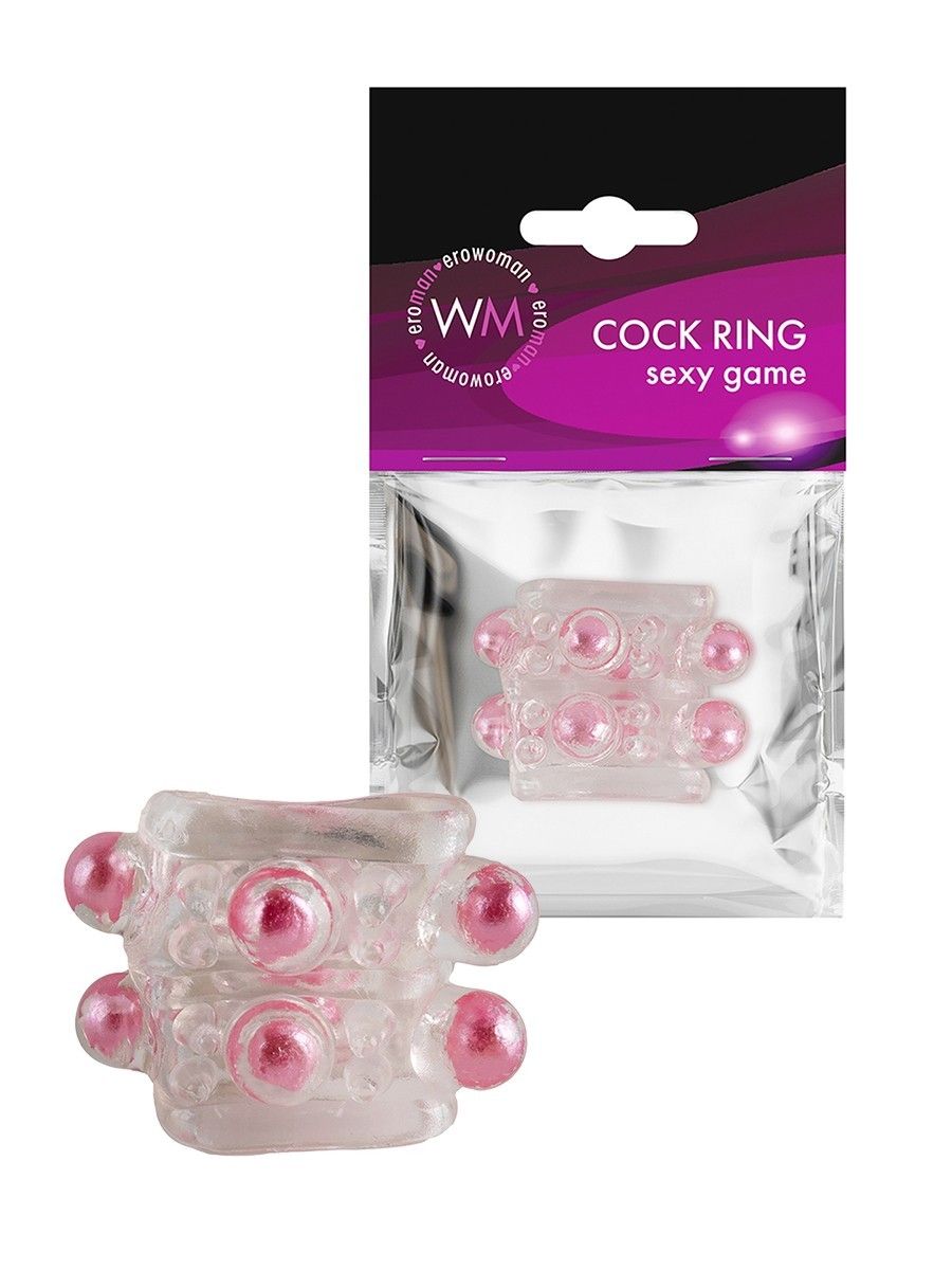 Прозрачная насадка на пенис с цветными шариками 529329