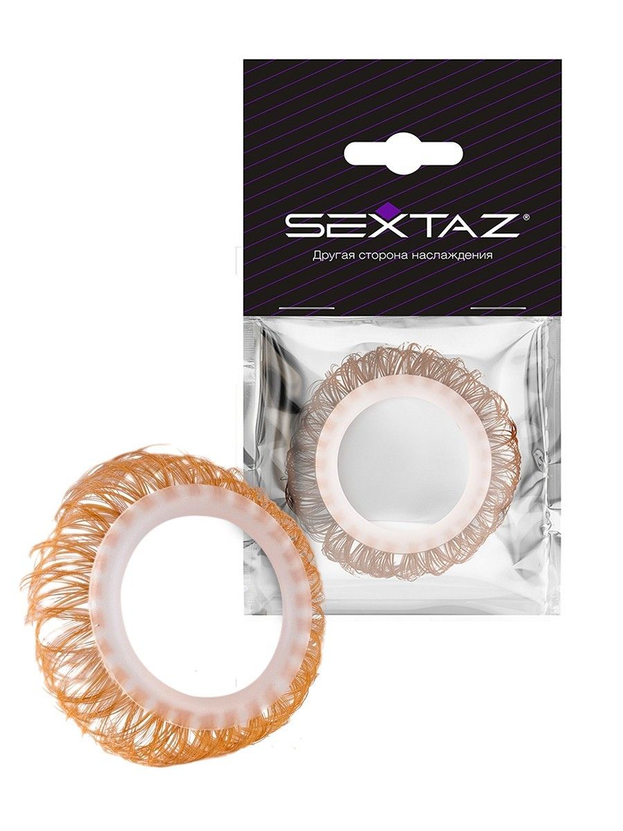Эрекционное кольцо с бежевыми «ресничками» 529374