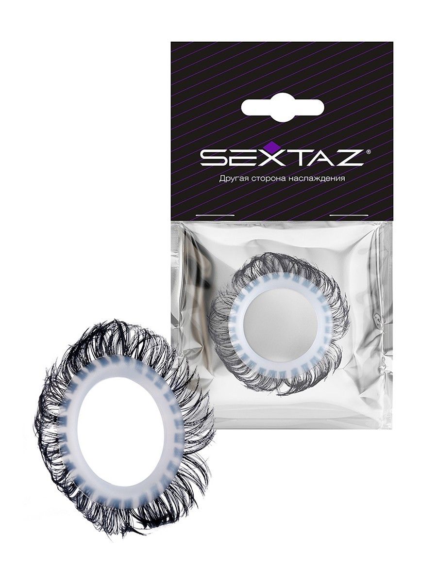 Эластичное эрекционное колечко с черными «ресничками» 529377