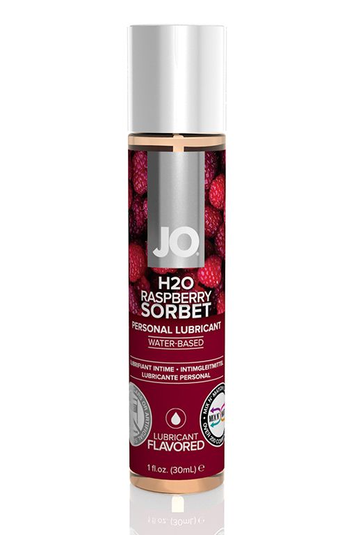 Смазка с ароматом малинового щербета JO Flavored Raspberry Sorbet - 30 мл. - фото 152515