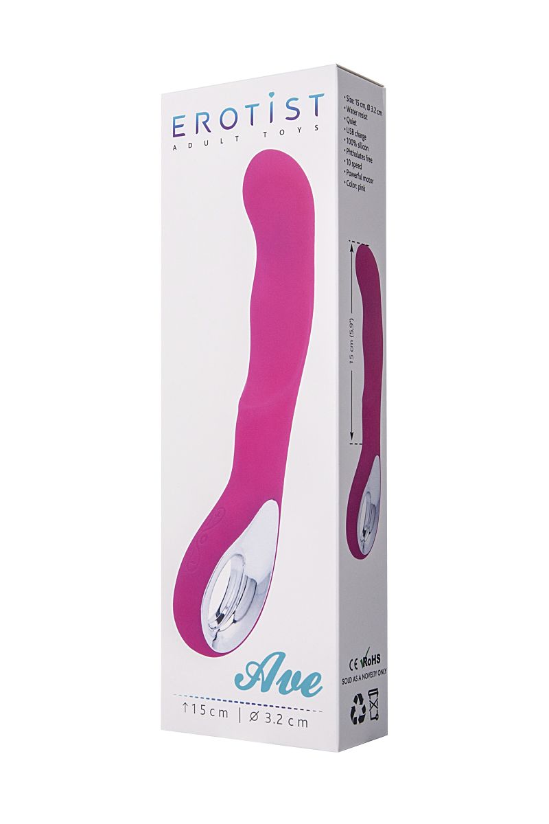 Розовый вибратор Erotist Ave с загнутым кончиком - 20 см. - фото 152667 Розовый вибратор Erotist Ave с загнутым кончиком - 20 см. - фото 152667