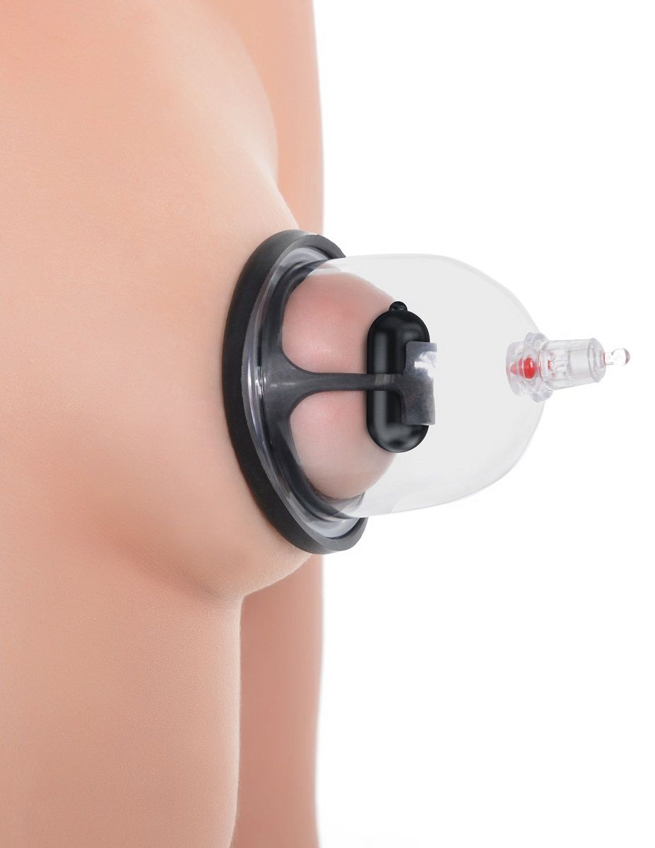 Вакуумная помпа и 2 чаши для сосков Deluxe Vibrating Nipple Pleasure Cups с вибрацией - фото 153599