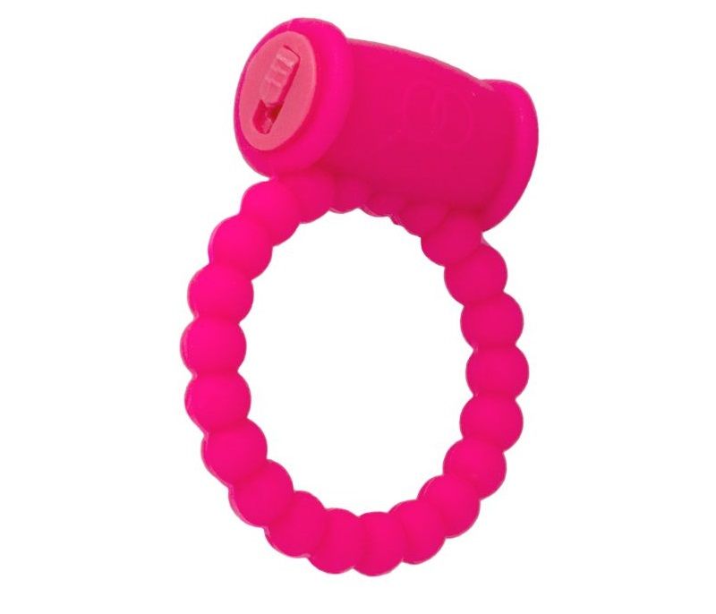 Розовое виброкольцо на пенис A-toys из силикона - фото 307512