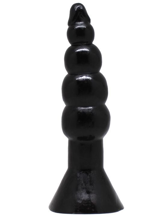 Чёрная гелевая анальная ёлочка - 17 см.