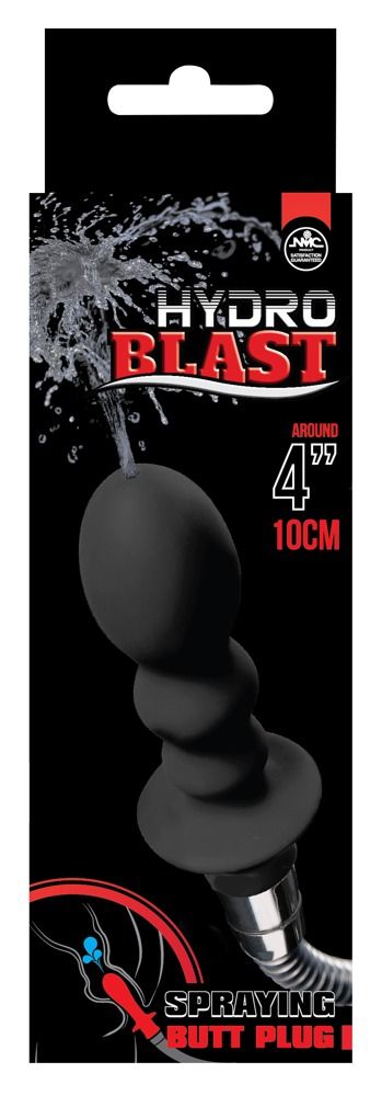 Чёрная насадка для душа HYDROBLAST 4INCH BUTTPLUG SHAPE DOUCHE для анальной стимуляции - фото 155495