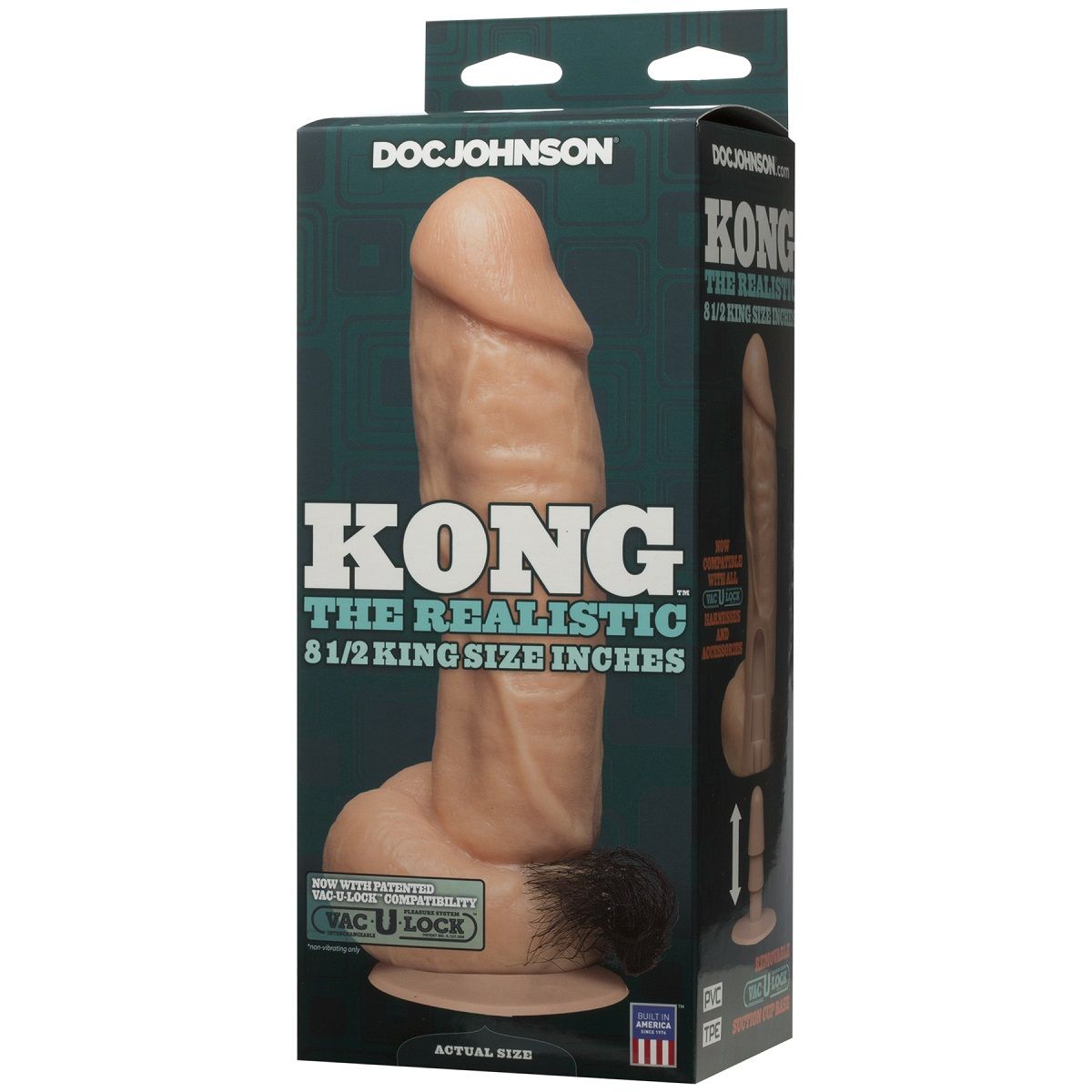 Фаллоимитатор Kong Realistic Cock with Removable Vac-U-Lock Suction Cup - 23,6 см. - фото 155646