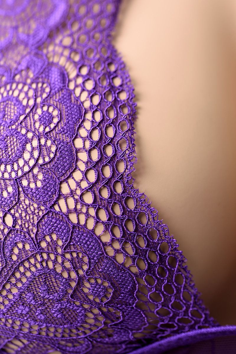 Фиолетовое кружевное боди Candy Girl - фото 156006