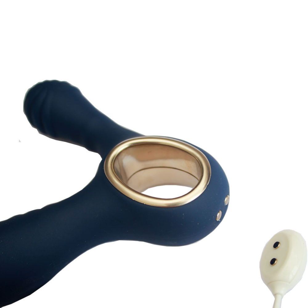 Синий вибромассажёр простаты Lust King - фото 156269