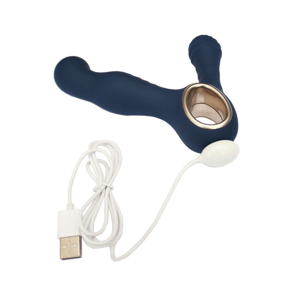 Синий вибромассажёр простаты Lust King - фото 156270