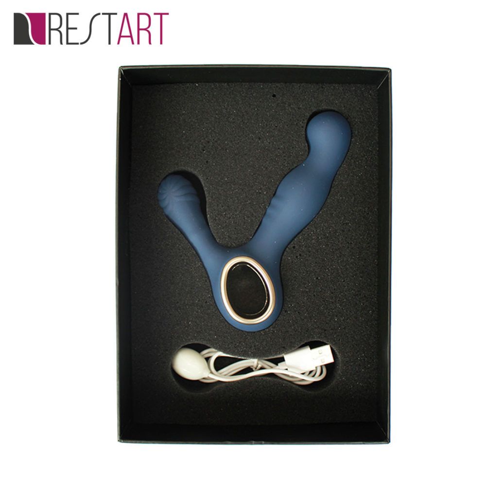 Синий вибромассажёр простаты Lust King - фото 156272