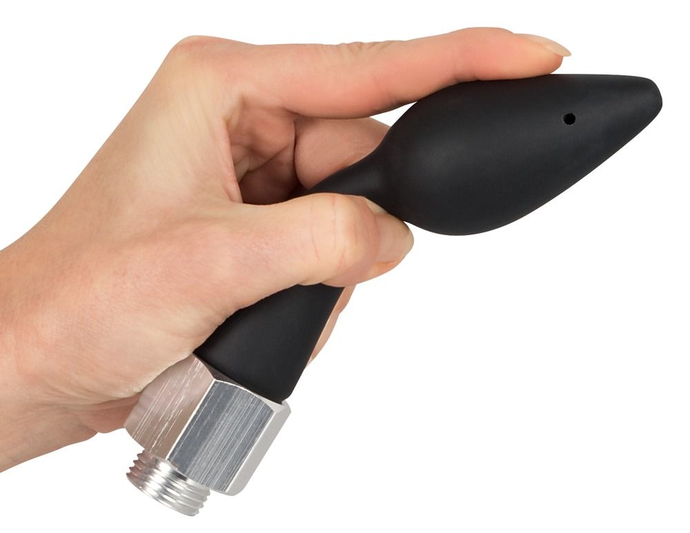 Чёрная анальная насадка для душа Anal Douche Rear Splash - фото 156300