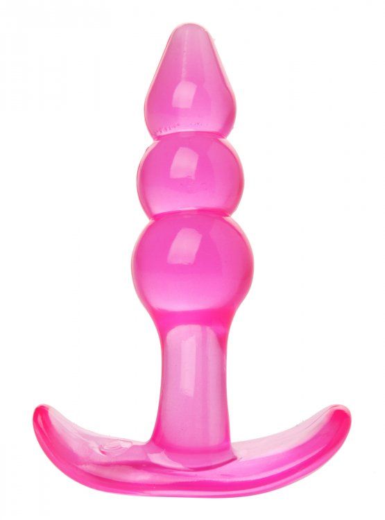 Розовая анальная пробка Bubbles Bumpy Starter - 11 см.