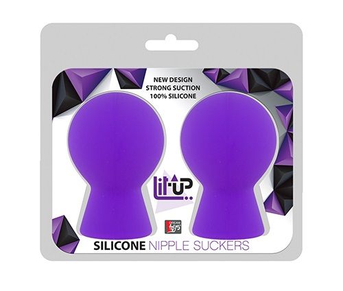 Фиолетовые присоски для груди LIT-UP NIPPLE SUCKERS SMALL PURPLE - фото 156587