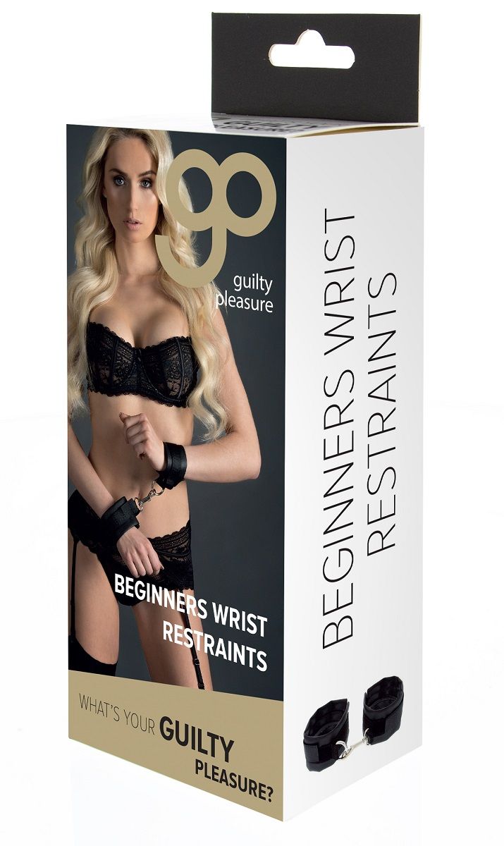 Чёрные полиуретановые наручники с карабином Beginners Wrist Restraints - фото 157050